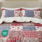 Rowan 2/3-Piece Washed Cotton Comforter Set, Printed Patchwork Vintage Floral Paisley Patterns Lightweight All-Season Bedding Set