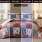 Rowan 2/3-Piece Washed Cotton Comforter Set, Printed Patchwork Vintage Floral Paisley Patterns Lightweight All-Season Bedding Set