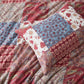 Rowan 2/3-Piece Washed Cotton Comforter Set, Printed Patchwork Vintage Floral Paisley Patterns Lightweight All-Season Bedding Set