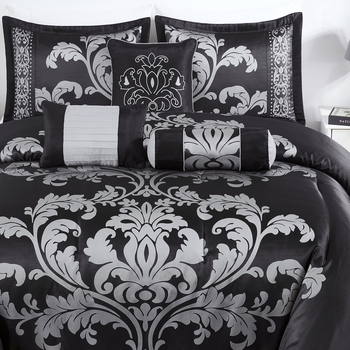 Royale 7-Piece Jacquard Woven Floral Comforter Set