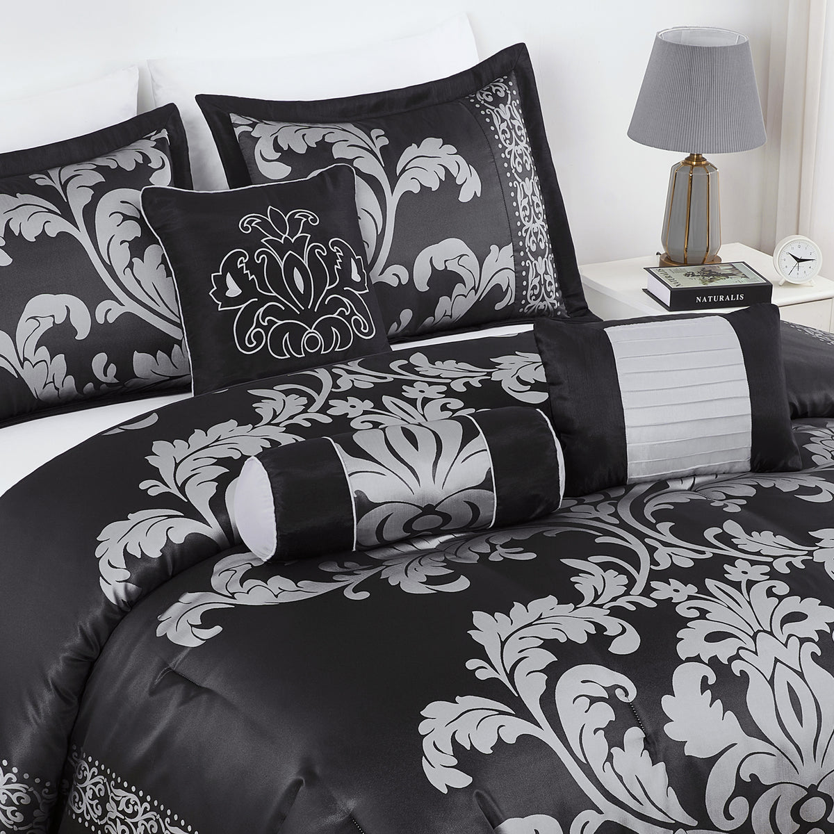 Royale 7-Piece Jacquard Woven Floral Comforter Set