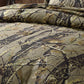 Salem 3-Piece Cabin Lodge Nature Camo Tree Leaves Printed Duvet Cover Set with Button Closure