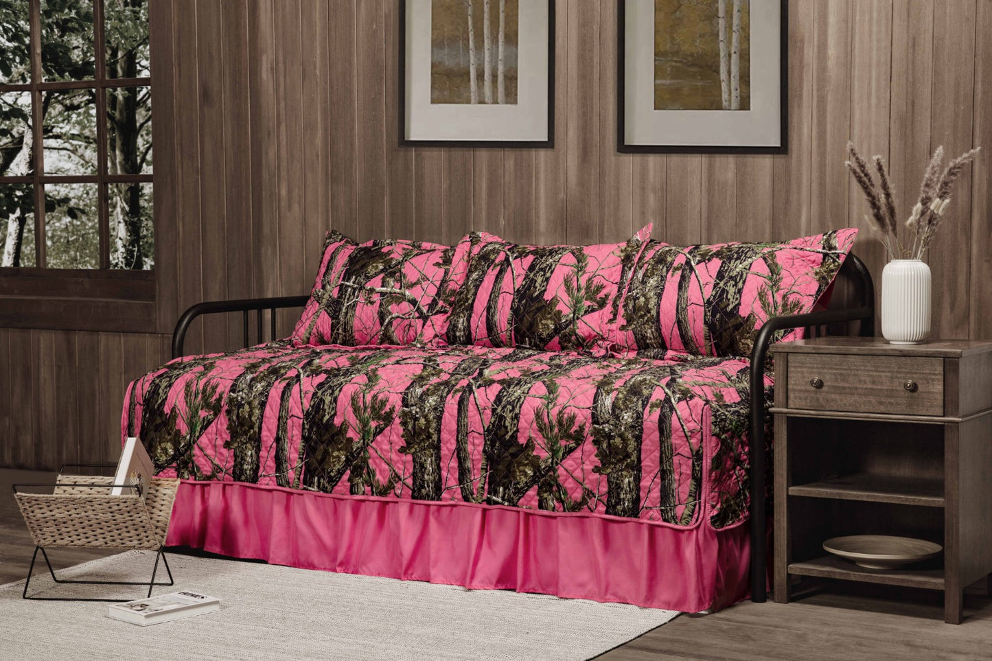 Salem Cabin Lodge Forest Woods Camouflage Quilt Set
