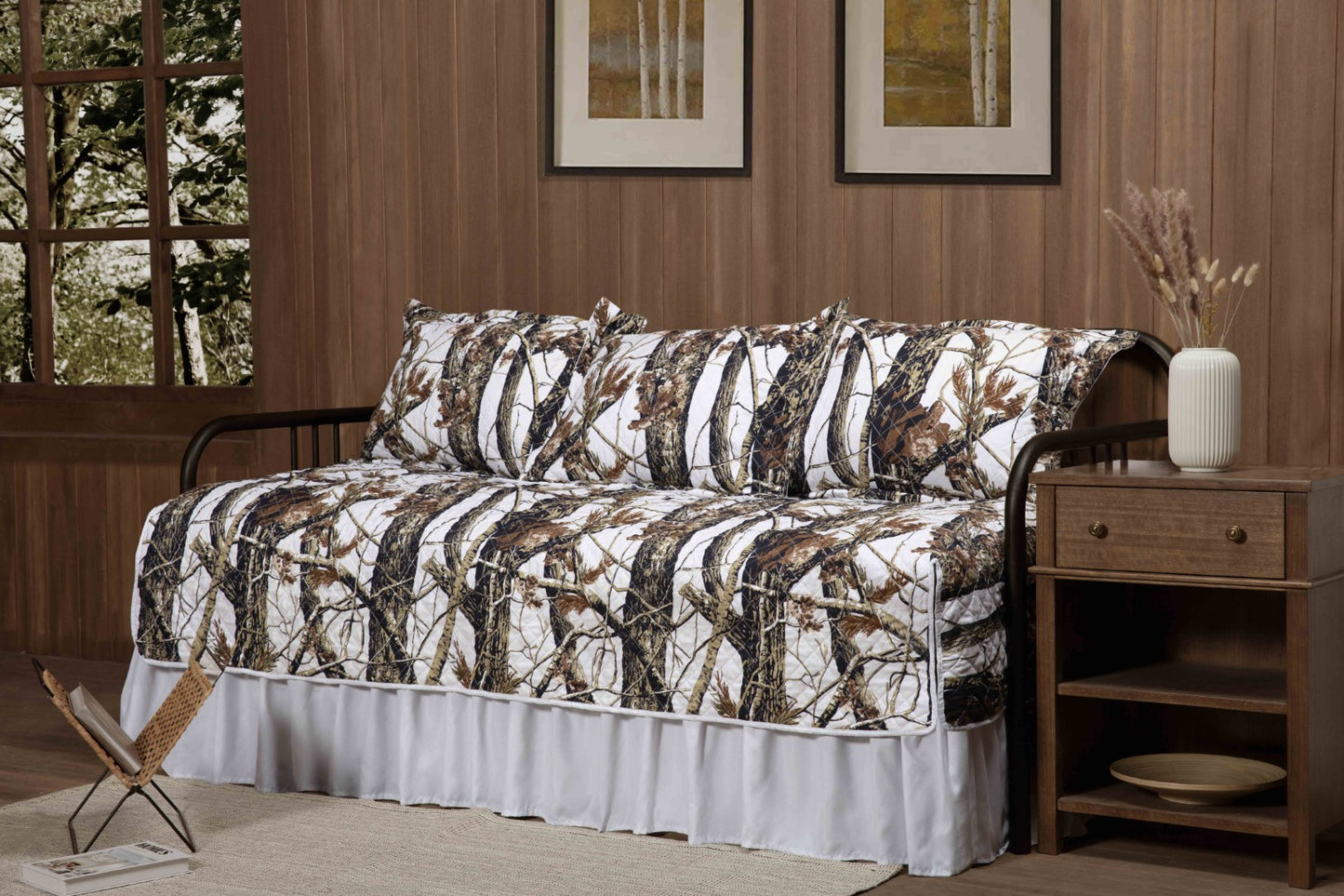 Salem Cabin Lodge Forest Woods Camouflage Quilt Set