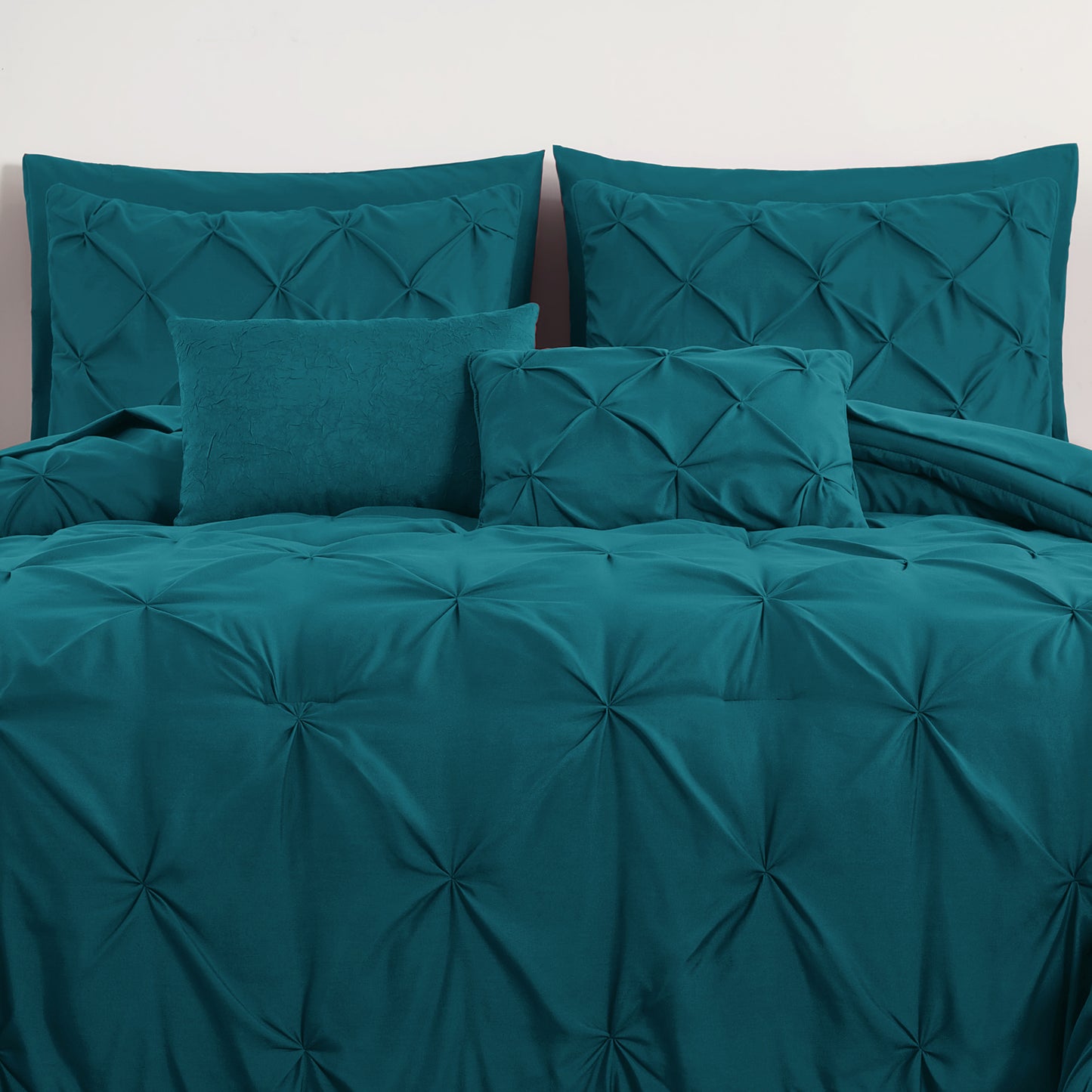 10-Piece Bed in a Bag Pintuck Design Comforter Set - Soft Microfiber Bedding with Sheets, Shams & Decorative Pillow