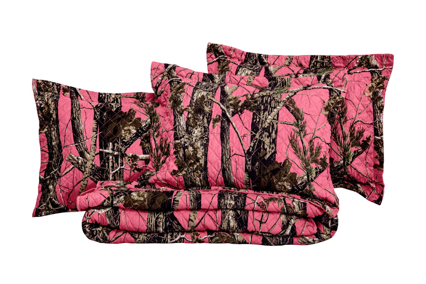 Salem Cabin Lodge Forest Woods Camouflage Quilt Set