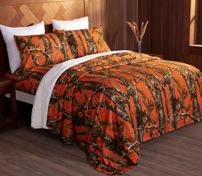 Salem Cabin Lodge Forest Woods Camouflage Bed Sheet Set