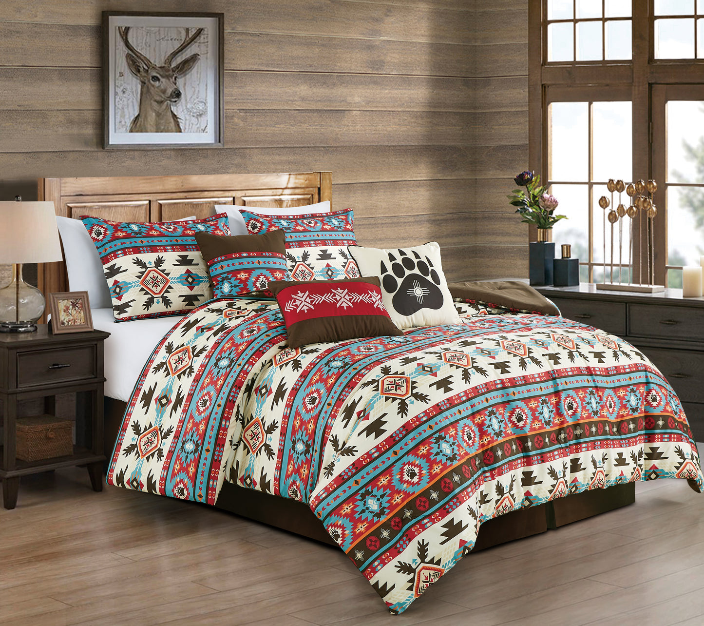 Lodge Inspired 7-Piece Printed Microfiber Comforter Set