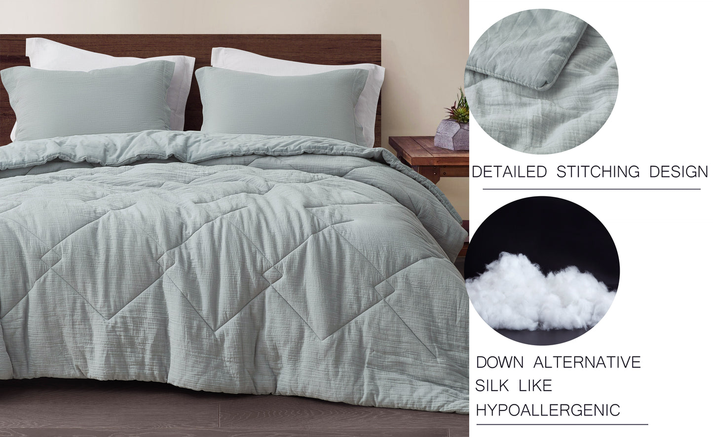 Skye 100% Cotton Gauze Lightweight Summer Thin Comforter Set