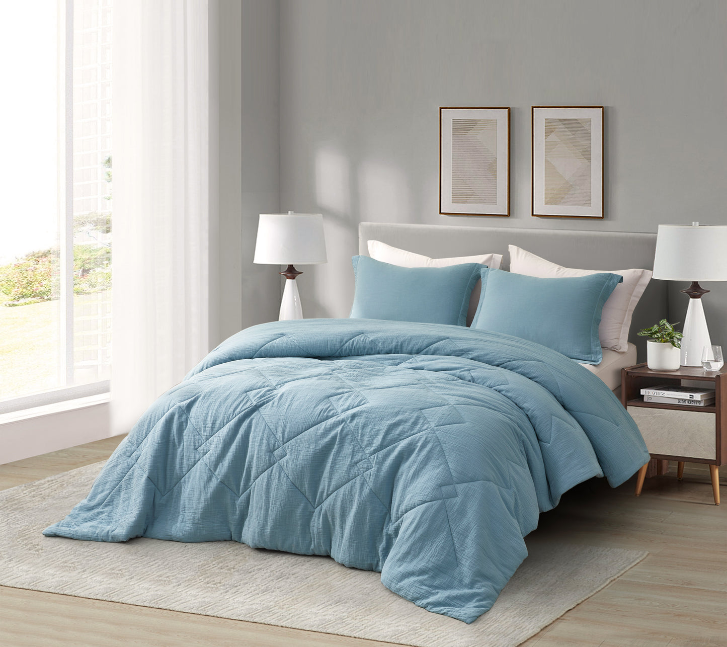 Skye 100% Cotton Gauze Lightweight Summer Thin Comforter Set