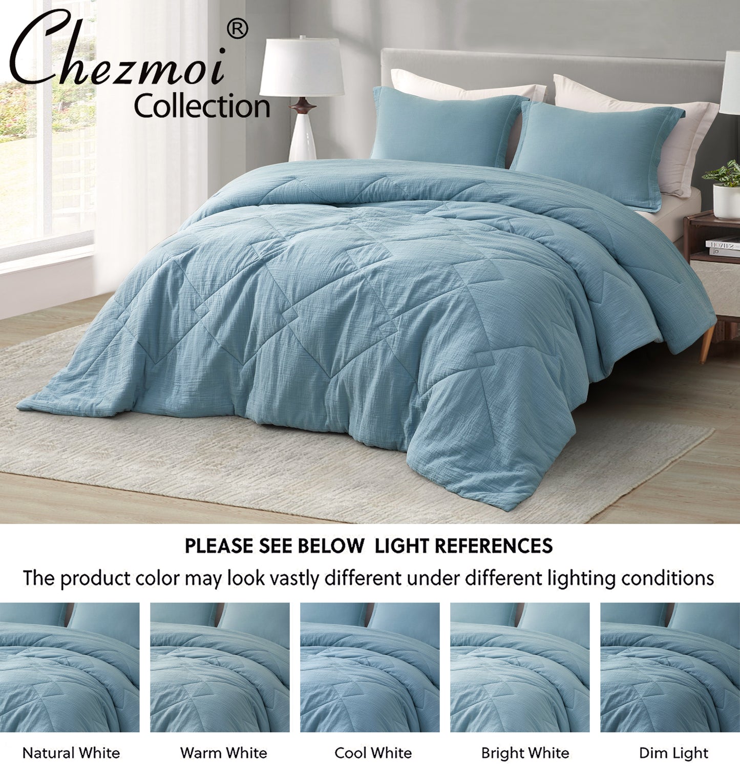 Skye 100% Cotton Gauze Lightweight Summer Thin Comforter Set