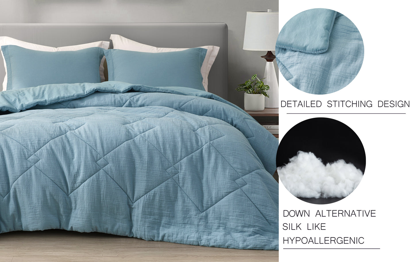 Skye 100% Cotton Gauze Lightweight Summer Thin Comforter Set