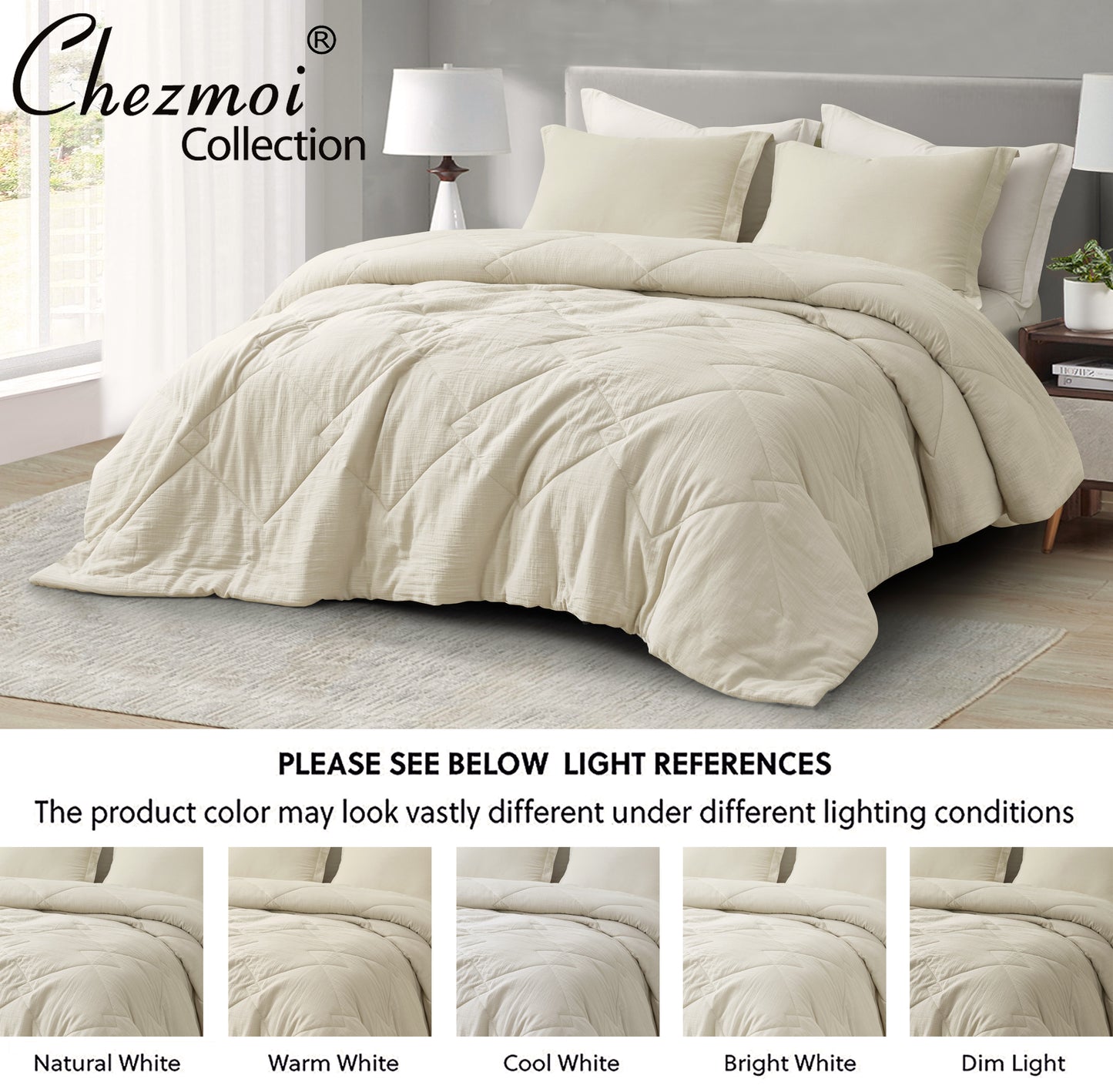 Skye 100% Cotton Gauze Lightweight Summer Thin Comforter Set