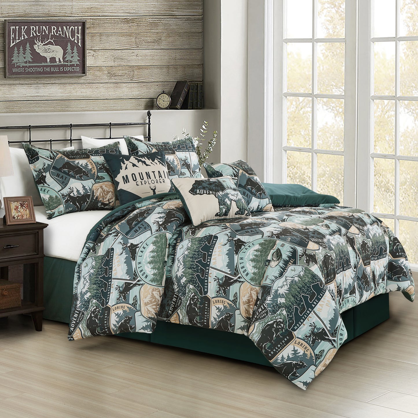 Lodge Inspired 7-Piece Printed Microfiber Comforter Set