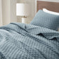 Teo Diamond Stitch Soft Washed Microfiber Quilt Bedspread Set