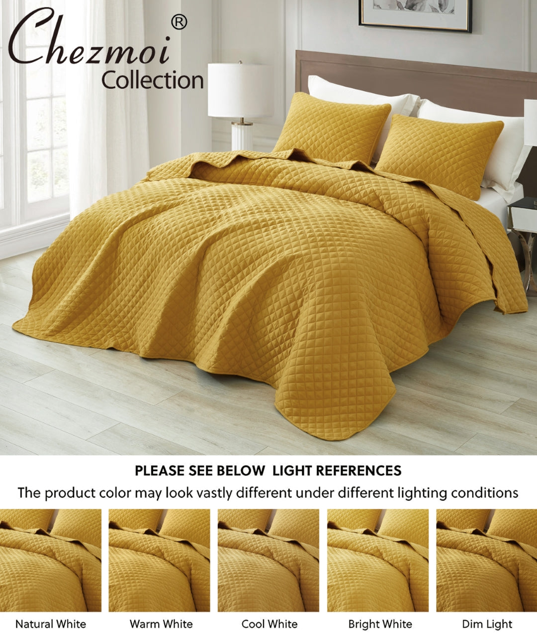 Teo Diamond Stitch Soft Washed Microfiber Quilt Bedspread Set