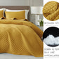 Teo Diamond Stitch Soft Washed Microfiber Quilt Bedspread Set