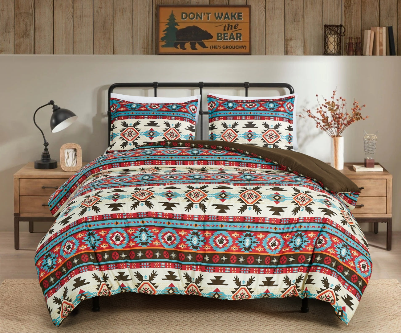 Lodge Inspired Printed Microfiber Comforter Set