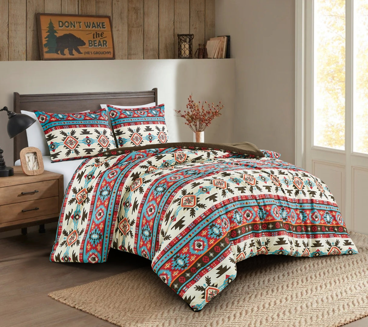 Lodge Inspired Printed Microfiber Comforter Set