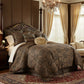 Valencia 9-Piece Black Gold Floral Jacquard Comforter Set