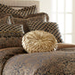 Valencia 9-Piece Black Gold Floral Jacquard Comforter Set