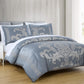 Valor 7-Piece Luxury Jacquard Floral Bed in a Bag Comforter Set