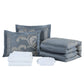 Valor 7-Piece Luxury Jacquard Floral Bed in a Bag Comforter Set