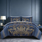 Valor 7-Piece Luxury Jacquard Floral Bed in a Bag Comforter Set