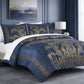 Valor 7-Piece Luxury Jacquard Floral Bed in a Bag Comforter Set