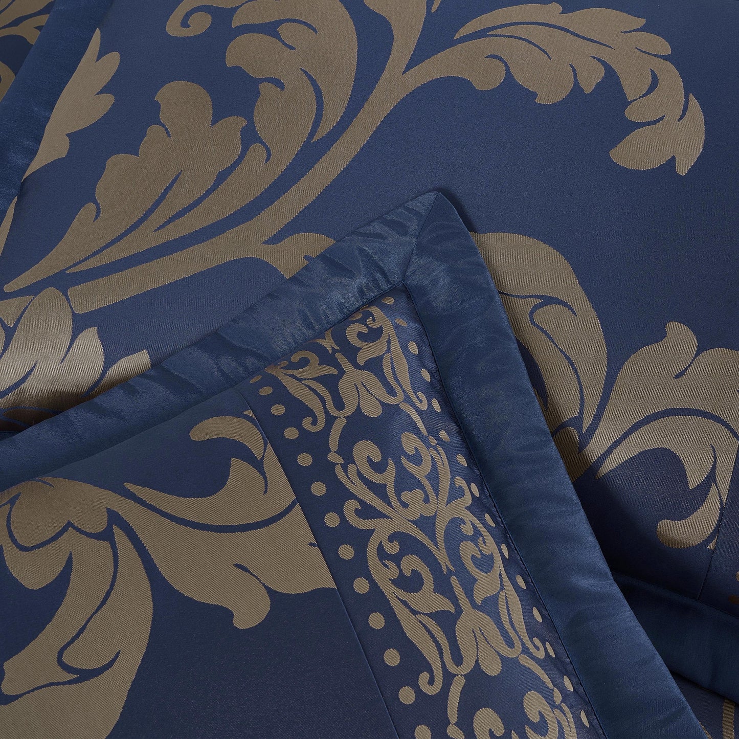 Valor 7-Piece Luxury Jacquard Floral Bed in a Bag Comforter Set