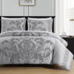 Valor 7-Piece Luxury Jacquard Floral Bed in a Bag Comforter Set