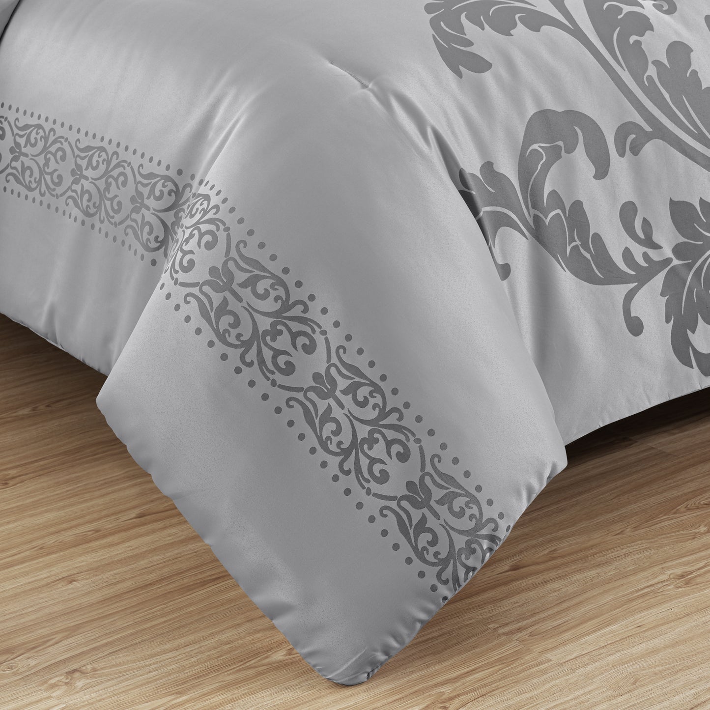 Valor 7-Piece Luxury Jacquard Floral Bed in a Bag Comforter Set