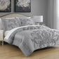 Valor 7-Piece Luxury Jacquard Floral Bed in a Bag Comforter Set