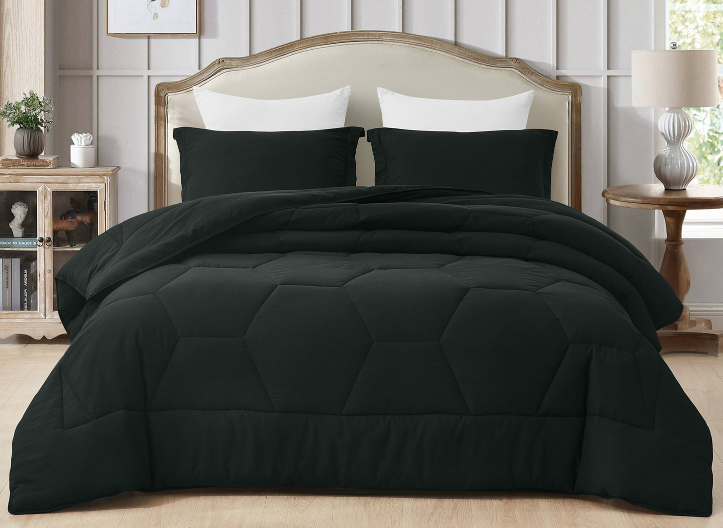 Vero 3-Piece Honeycomb Hexagon Microfiber Comforter Set