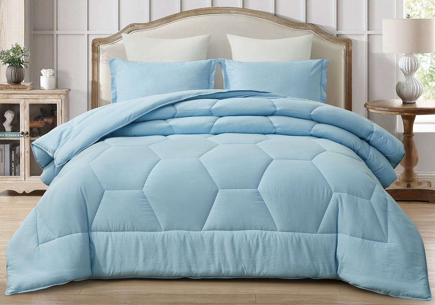 Vero 3-Piece Honeycomb Hexagon Microfiber Comforter Set