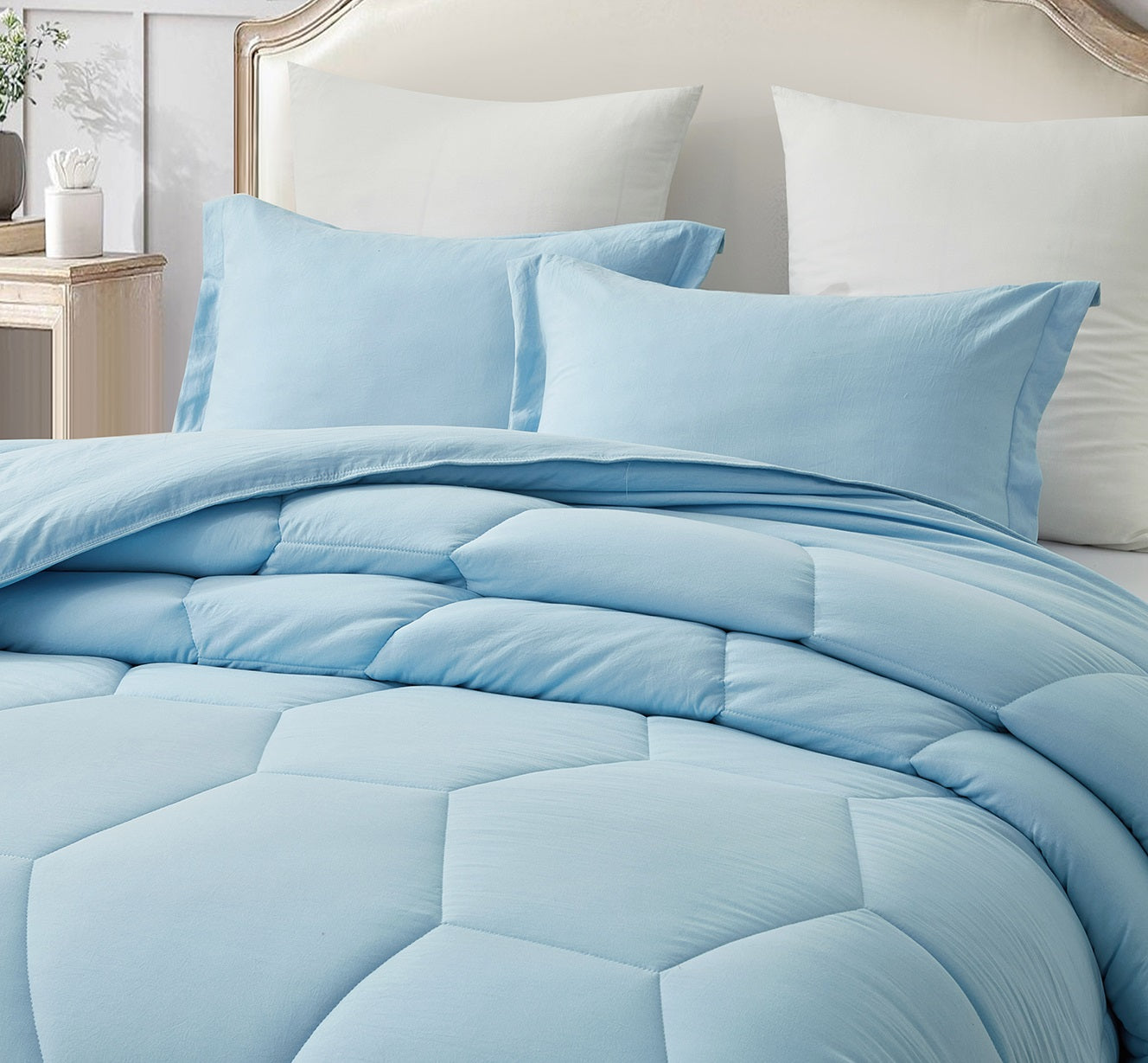 Vero 3-Piece Honeycomb Hexagon Microfiber Comforter Set