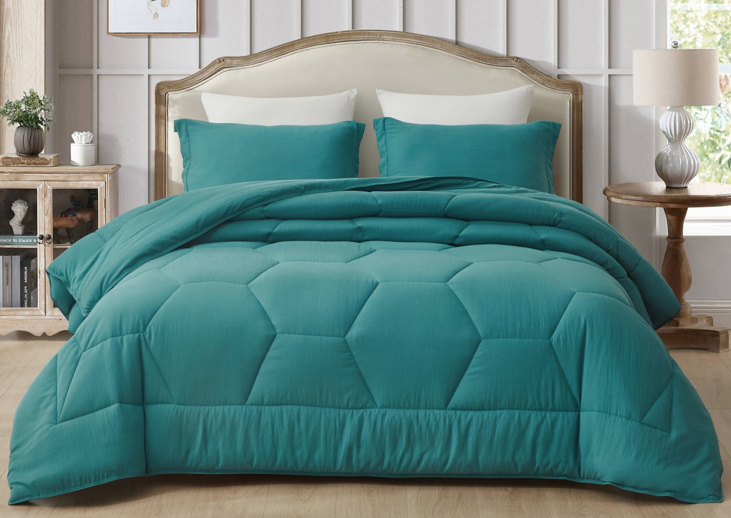Vero 3-Piece Honeycomb Hexagon Microfiber Comforter Set