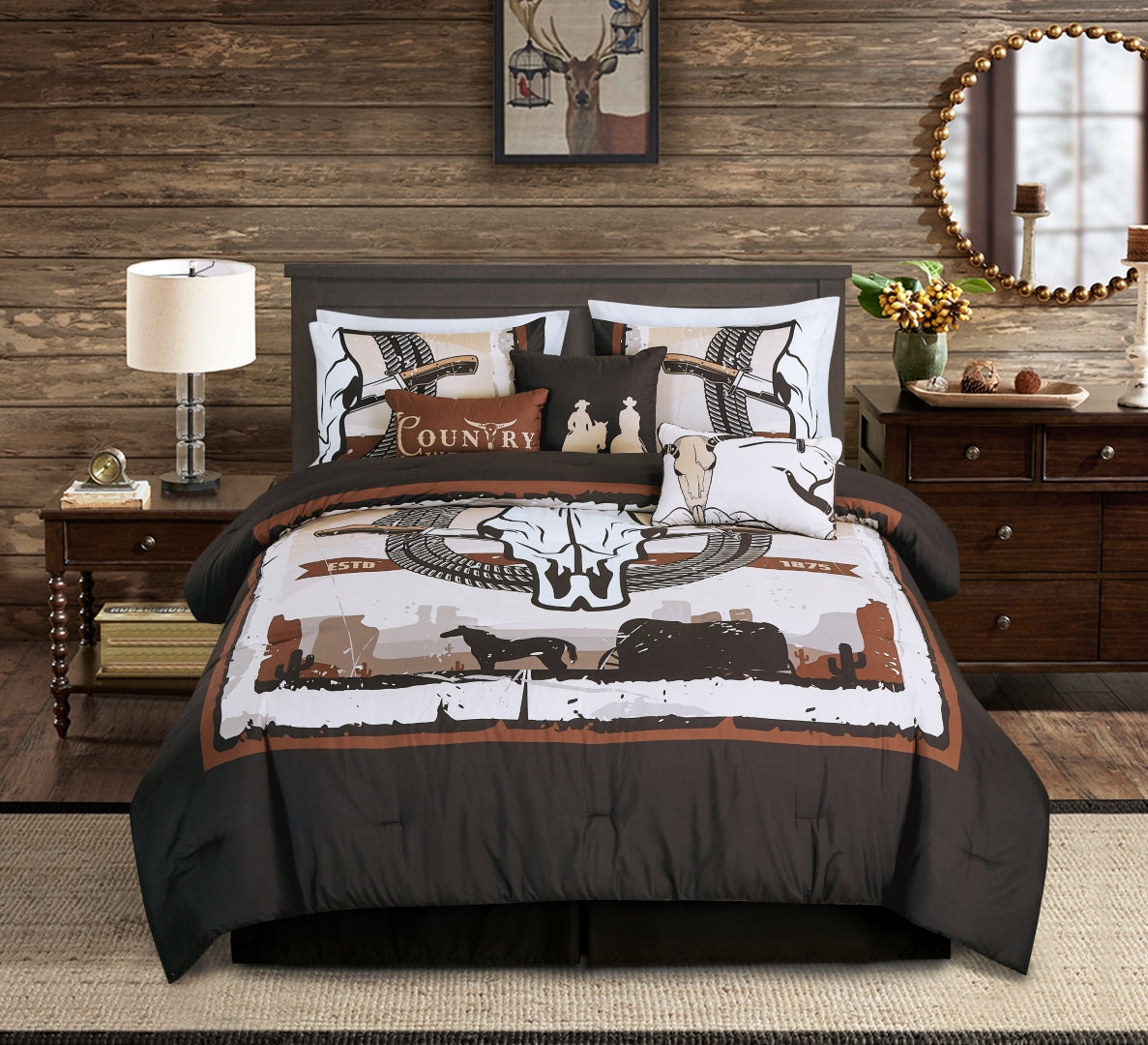 Lodge Inspired 7-Piece Printed Microfiber Comforter Set