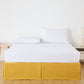 Pleated Waffle Weave Bed Skirt, Tailored Dust Ruffle Easy Fit Bed Skirt