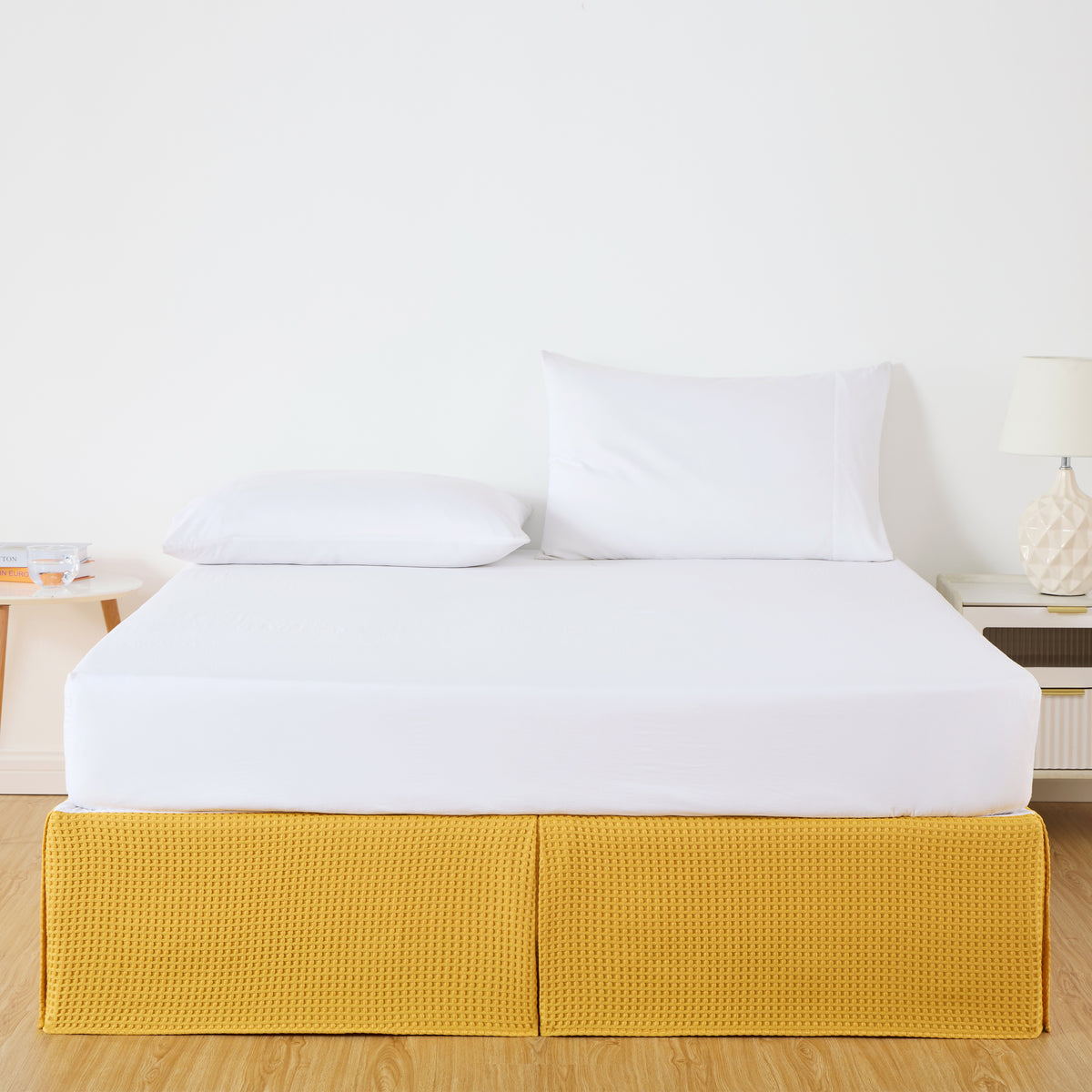 Ruffled Bed Skirt with Split Corners, Gathered Style, 100 Ruffled Bed Skirt with Split Corners, Gathered Style, 100
