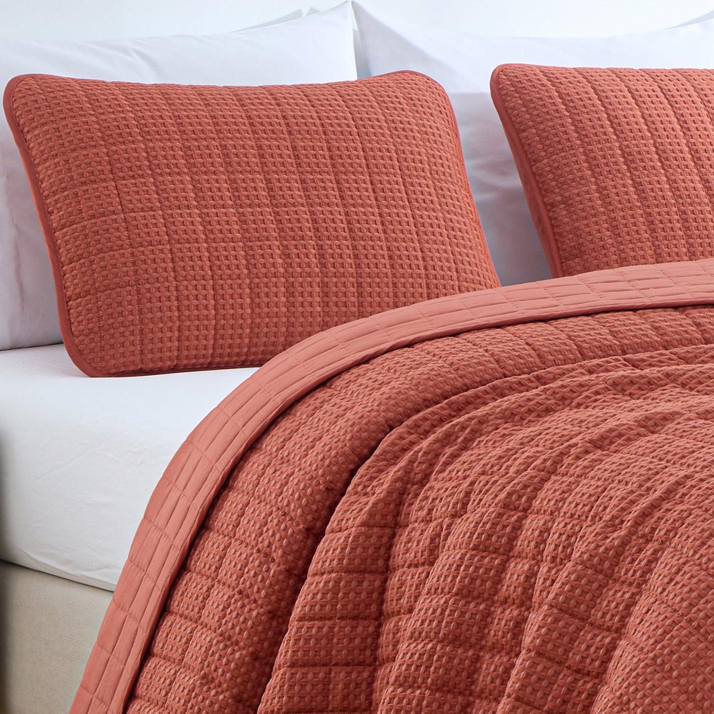 Wilmer 3-Piece Waffle Weave Textured Quilt Set