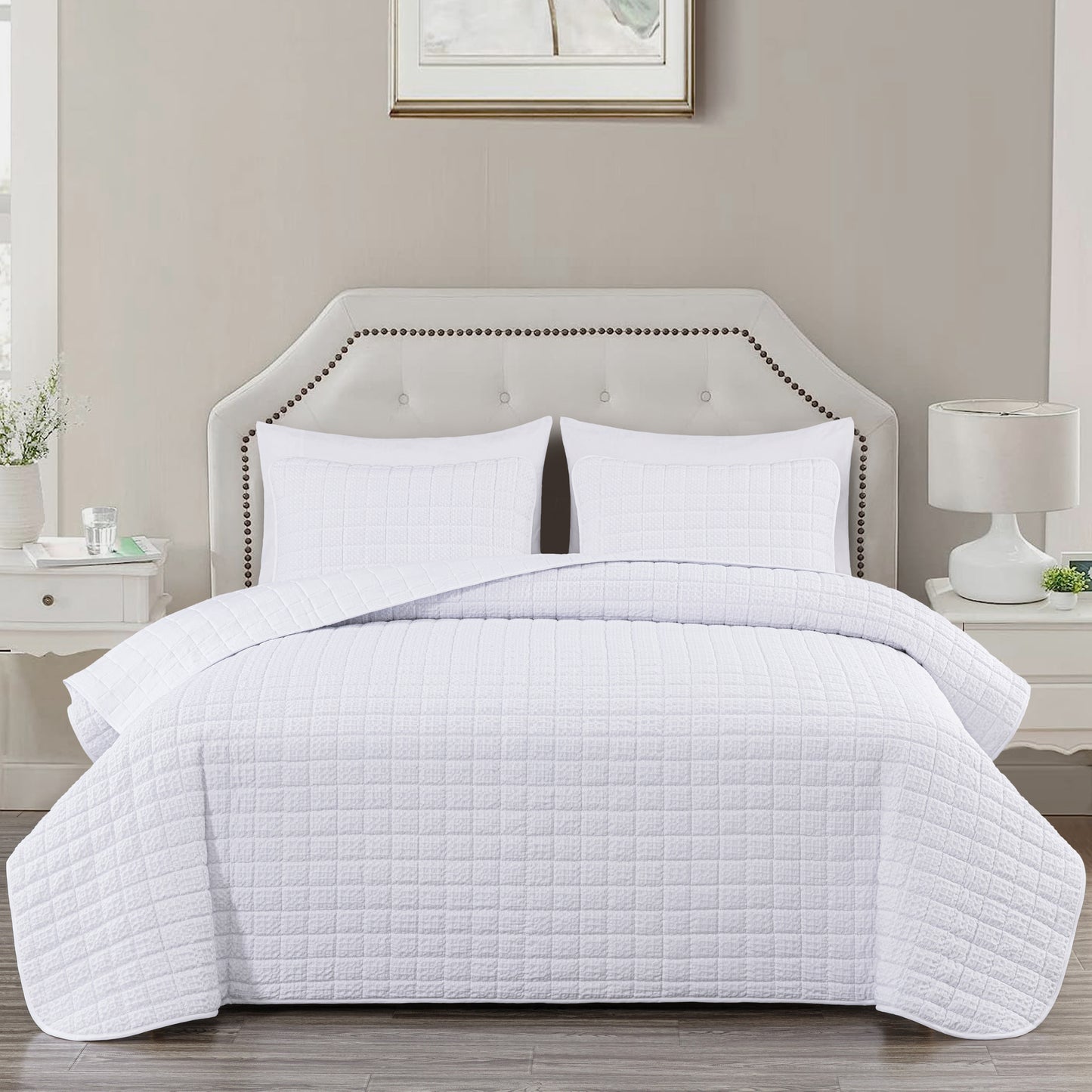 Wilmer 3-Piece Waffle Weave Textured Quilt Set