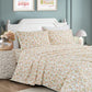 Printed Floral Microfiber Sheet Set with Deep Pocket