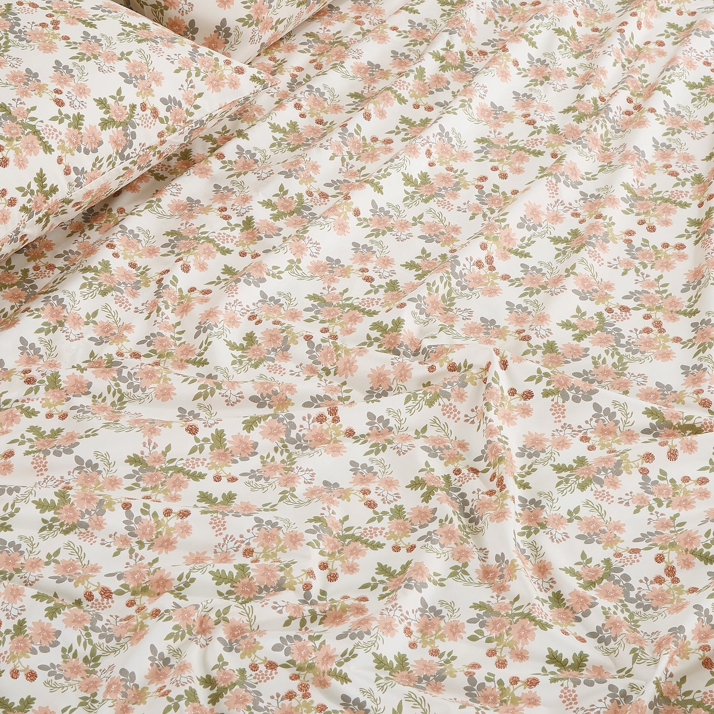 Printed Floral Microfiber Sheet Set with Deep Pocket