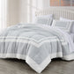 Wyatt 7-Piece Square Pattern Hotel Style Bed in a Bag Comforter Set