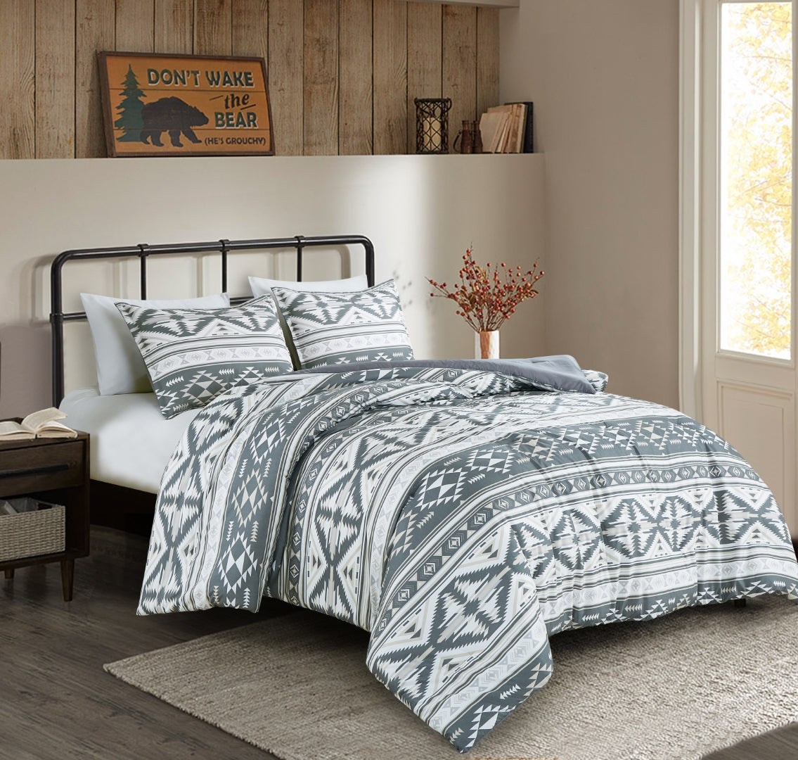 Lodge Inspired Printed Microfiber Comforter Set