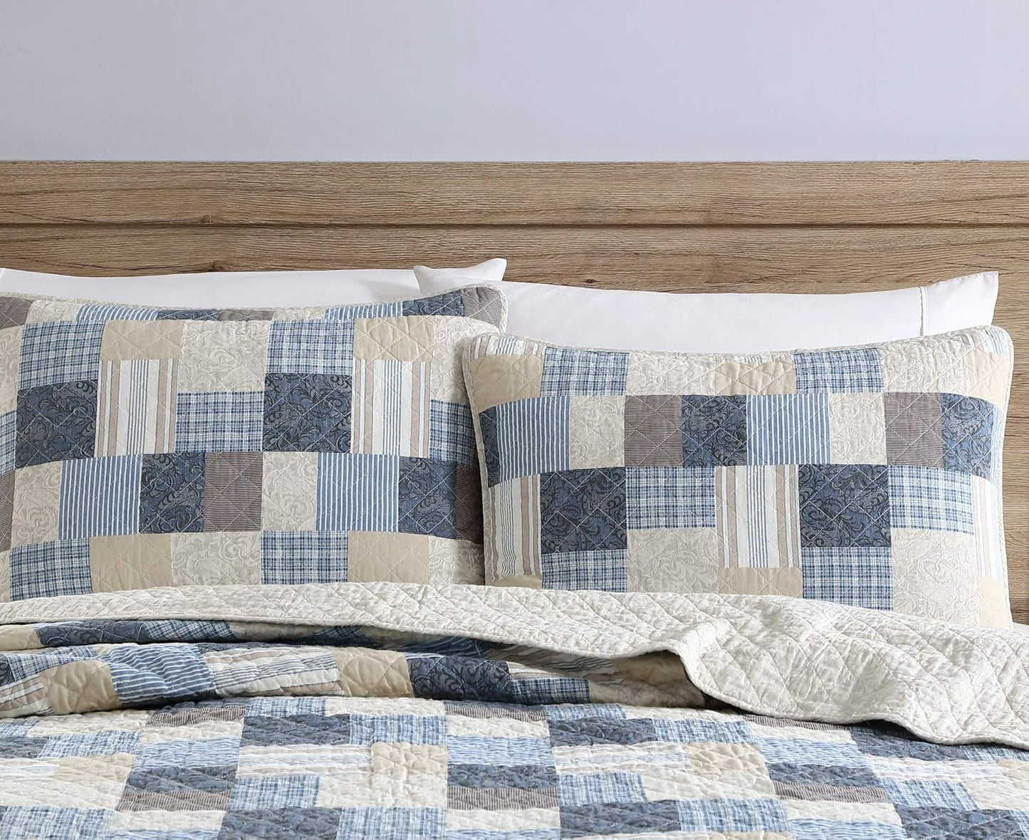 2/3-Piece Printed Lightweight Reversible Stone Washed Cotton Quilt Set