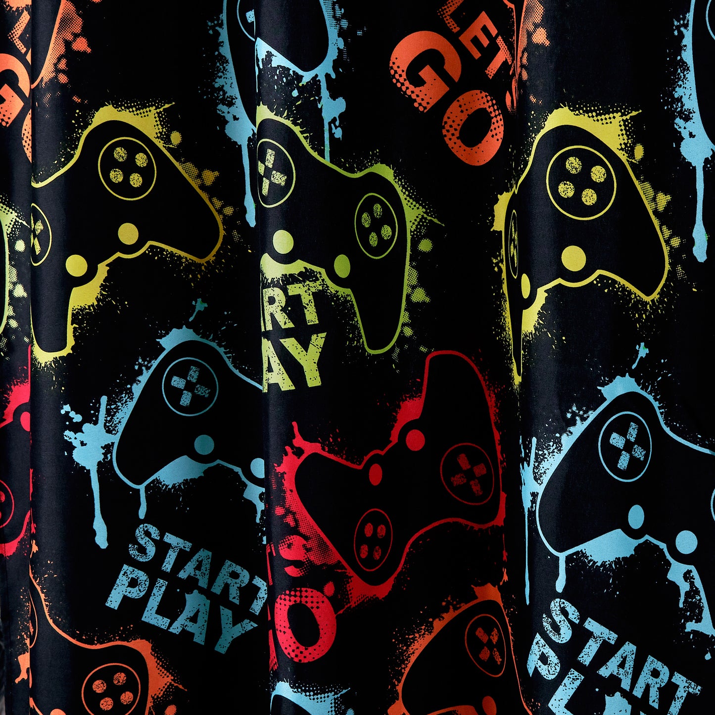 4-Piece Kids/Teens Multi-Color Printed Soft Microfiber Window Curtain Set