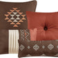 Kabira 7-Piece Rustic Southwestern Geometric Embroidered Comforter and Pillow Cushions Set