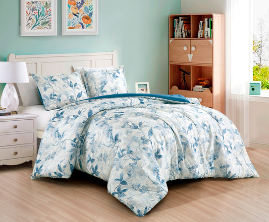 Monica Boho Tropical Floral Printed Microfiber Comforter Set